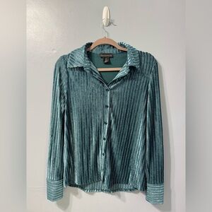 House Of Harlow‎ 1960 Revolve Velvet Long Sleeve Blouse in Emerald Size Small